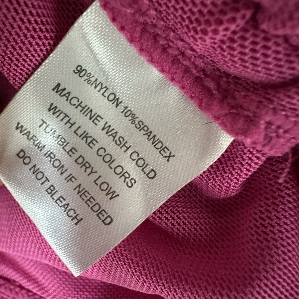 NWT Blue Blossom Sz m Stretch Fuchsia Sheer Ruched Mesh Mini Top Long Sleeve - Picture 7 of 9